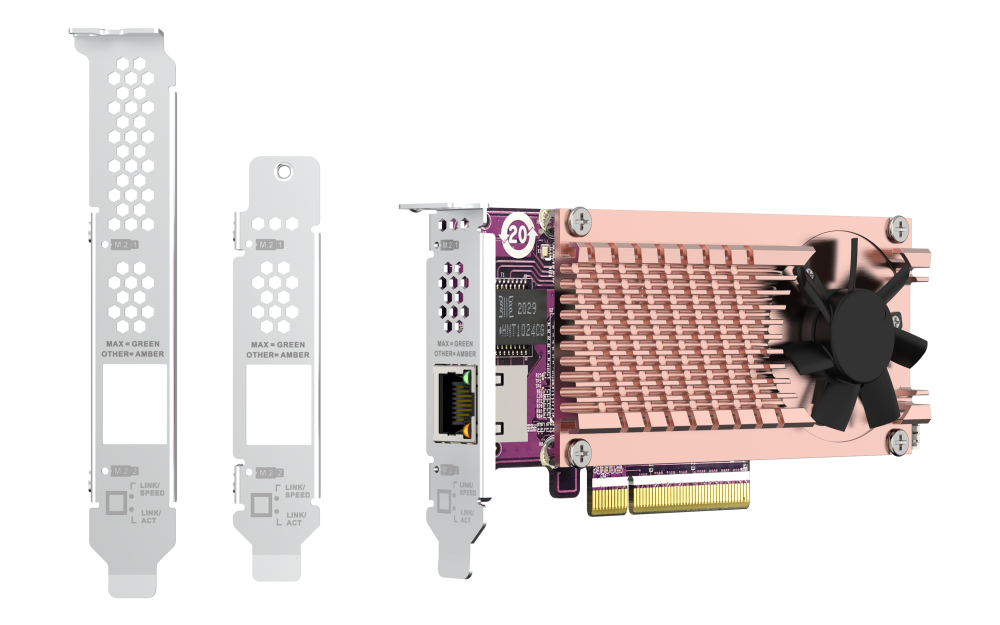 QNAP - QM2-2P10G1TB - QM2 Series, 2 x PCIe 2280 M.2 SSD Slots, PCIe Gen3 x 8