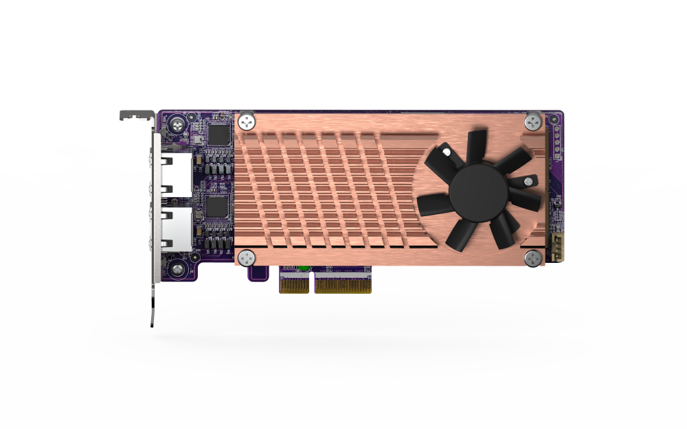 QNAP - QM2-2P2G2T - QM2 Series, 2 x PCIe 2280 M.2 SSD Slots, PCIe Gen3 x 4 , 2 x  Intel I225LM 2.5GbE NBASE-T port