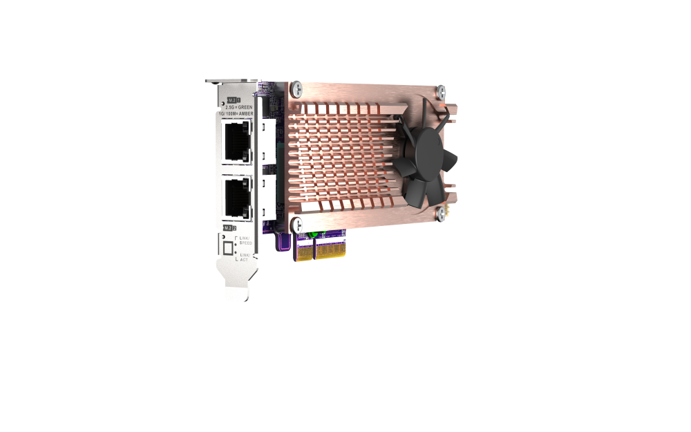 QNAP - QM2-2P2G2T - QM2 Series, 2 x PCIe 2280 M.2 SSD Slots, PCIe Gen3 x 4 , 2 x  Intel I225LM 2.5GbE NBASE-T port