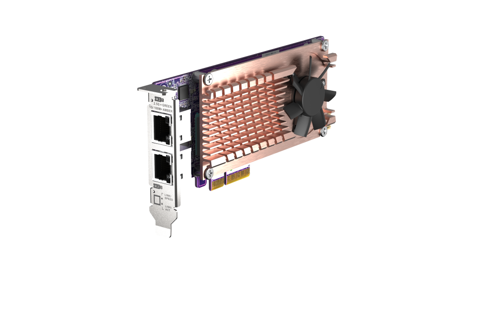 QNAP - QM2-2P2G2T - QM2 Series, 2 x PCIe 2280 M.2 SSD Slots, PCIe Gen3 x 4 , 2 x  Intel I225LM 2.5GbE NBASE-T port