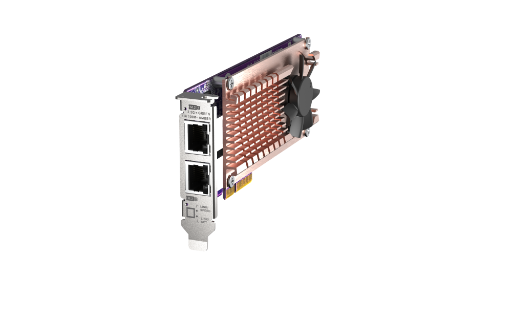 QNAP - QM2-2P2G2T - QM2 Series, 2 x PCIe 2280 M.2 SSD Slots, PCIe Gen3 x 4 , 2 x  Intel I225LM 2.5GbE NBASE-T port