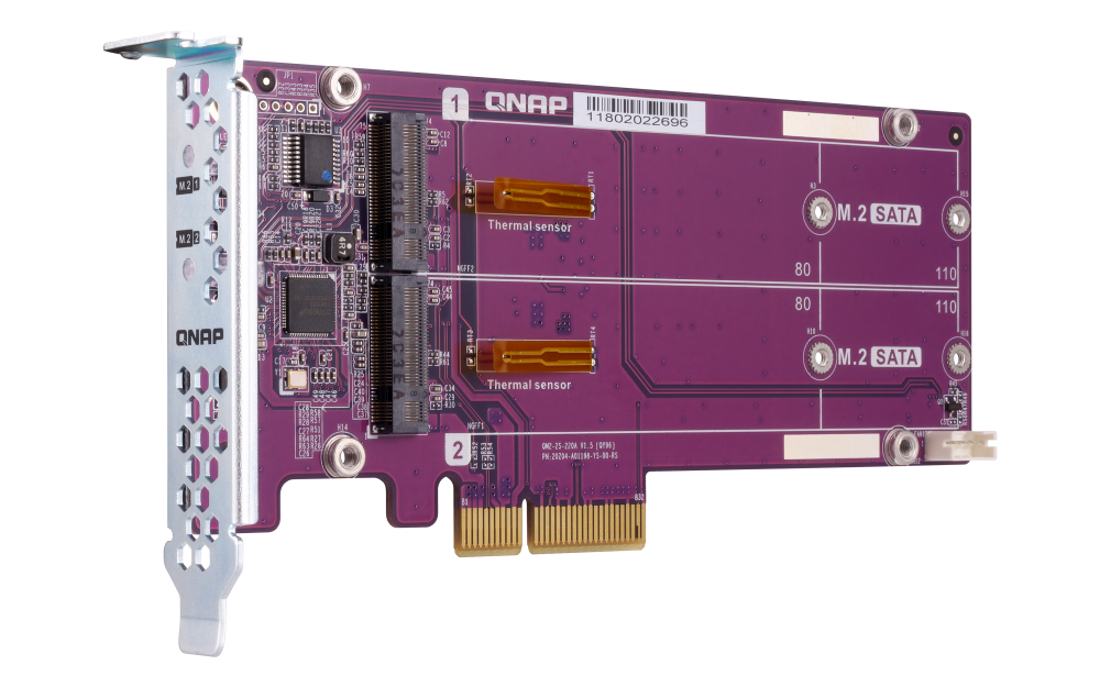 QNAP - QM2-2S-220A - Dual M.2 22110/2280 SATA SSD expansion card