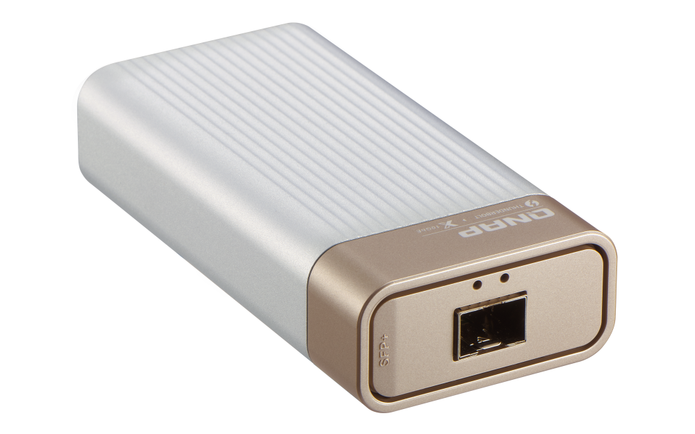 QNAP - QNA-T310G1S - Single port Thunderbolt3 to single port 10GbE SFP+ adapter, bus powered