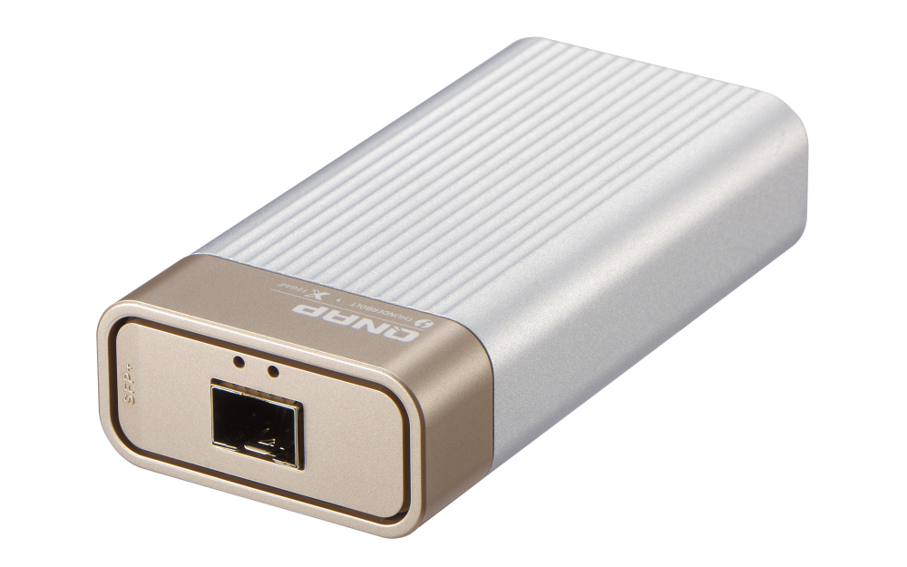 QNAP - QNA-T310G1S - Single port Thunderbolt3 to single port 10GbE SFP+ adapter, bus powered