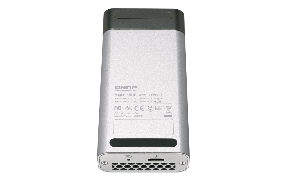 QNAP - QNA-T310G1T - Single port Thunderbolt3 to single port 10GbE NBASE-T adapter, bus powered