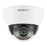 Hanwha - QND-6012R - Wisenet Q network indoor dome camera, 2MP @ 30fps, 2.8mm fixed focal lens (113°), triple codec H.265/H.264/MJPEG with Wisestream II, 120dB WDR, IR LEDs range 65', defocus detection, hallway View, one way audio, built-in SD card s