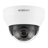 Hanwha - QND-6022R - Wisenet Q network indoor dome camera, 2MP @ 30fps, 4.0mm fixed focal lens (87°), triple codec H.265/H.264/MJPEG with Wisestream II, 120dB WDR, IR LEDs range 65', defocus detection, hallway View, one way audio, built-in SD card sl