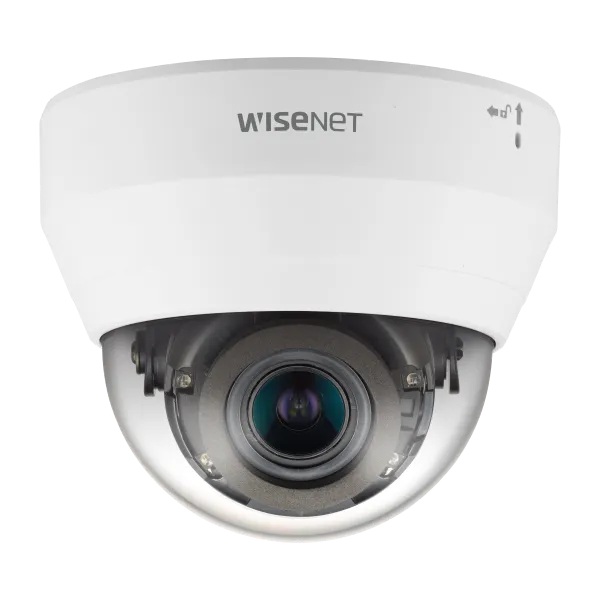 Hanwha - QND-6082R1 - Wisenet Q network indoor dome camera, 2MP @ 30fps, motorized vari-focal lens 3.1x (3.2 ~ 10.0mm) (109°~33°), triple codec H.265/H.264/MJPEG with Wisestream II, 120dB WDR, IR LEDs range 98', defocus detection, hallway View, no au