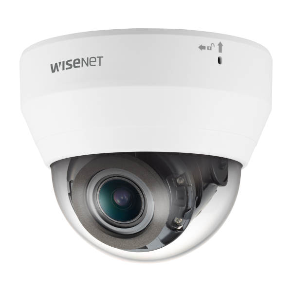Hanwha - QND-7082R - Wisenet Q network indoor dome camera, 4MP @30fps, motorized vari-focal lens 3.1x (3.2 ~ 10.0mm) (109°~33.2°), triple codec H.265/H.264/MJPEG with Wisestream II, 120dB WDR, IR LEDs range 20m (65.62'), Motion detection, Tampering, 