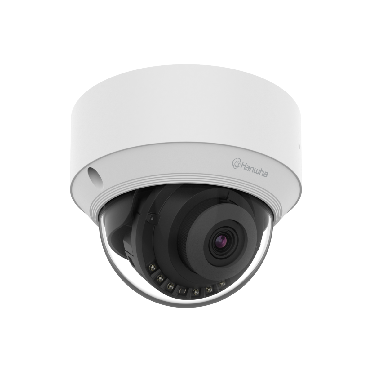 Hanwha - QND-C8013R - Wisenet Q network indoor dome camera, 5MP @ 30fps, fix lens 3mm (H:100°/V: 73°), triple codec H.265/H.264/MJPEG with WiseStream III technology, WiseNRⅡ(Based on AI engine), WDR 120dB, IR viewable length 25m(82.02ft), built-in mi