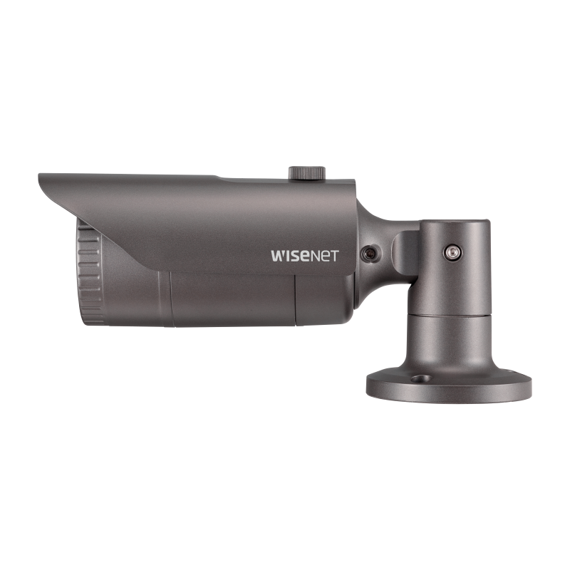Hanwha - QNO-8010R - Wisenet Q network outdoor vandal bullet camera, 5MP @ 30fps, 2.8mm fixed focal lens (104°), triple codec H.265/H.264/MJPEG with Wisestream II, 120dB WDR, IR LEDs range 65', defocus detection, hallway View, built-in SD card slot (
