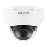 Hanwha - QNV-7012R - Wisenet Q network outdoor vandal dome camera, 4MP @30fps, 2.8mm fixed focal lens (107°), triple codec H.265/H.264/MJPEG with Wisestream II, 120dB WDR, IR LEDs range 65', motion detection, tampering, defocus detection, hallway Vie