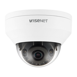 Hanwha - QNV-8010R - Wisenet Q network outdoor vandal dome camera, 5MP @ 30fps, 2.8mm fixed focal lens (104°), triple codec H.265/H.264/MJPEG with Wisestream II, 120dB WDR, IR LEDs range 65', defocus detection, hallway View, built-in SD card slot (1x