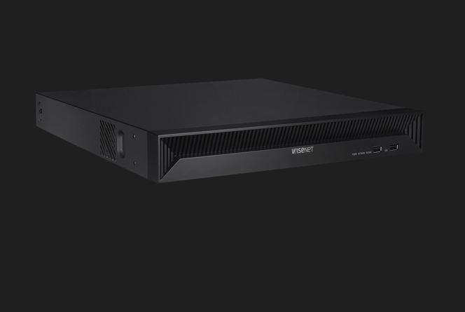 Hanwha - QRN-1630S-16TB - 16CH NVR 16TB with 16 PoE Ports (POE Budget 130W) with 8MP Camera Support. H265, H264, MJPEG, 2 fixed internal SATA HDDs (10TB each or 20TB Total). 128Mbps Network camera recording, Dual Stream recording option, 2 HDMI Outpu