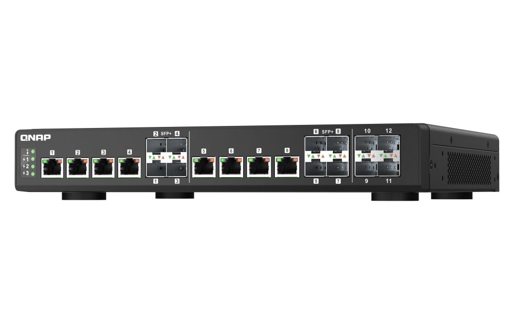 QNAP - QSW-IM1200-8C-US - Rackmount Switch, Management Switch, 12 port of 10GbE Port Speed, 4 10GbE SFP+ port, 8 Port