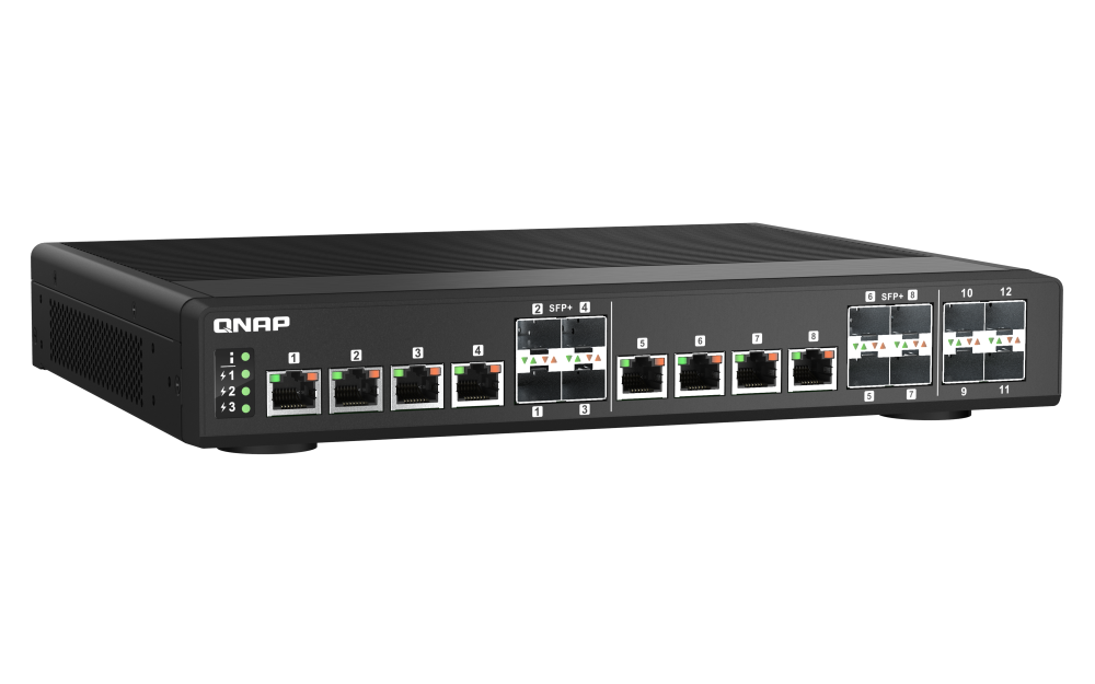 QNAP - QSW-IM1200-8C-US - Rackmount Switch, Management Switch, 12 port of 10GbE Port Speed, 4 10GbE SFP+ port, 8 Port