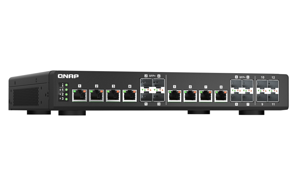 QNAP - QSW-IM1200-8C-US - Rackmount Switch, Management Switch, 12 port of 10GbE Port Speed, 4 10GbE SFP+ port, 8 Port