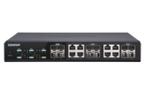 QNAP - QSW-M1208-8C-US - QNAP QSW-M1208-8C, Management Switch, 12 port of 10GbE Port Speed, 4 port SFP+, 8 port  SFP+/ NBASE-T Combo, Support for 5-speed auto Negotiation (10G/5G/2.5G/1G/100M)
