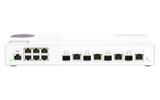 QNAP - QSW-M2106-4C-US - QNAP QSW-M408S 6-port Layer 2 Managed Switch. 6 x 2.5GbE (1G/100M) Ports and 4 x 10G SFP+/ NBASE-T (10G/5G/2.5G/1G/100M) combo ports. Easy Management with Web Browser