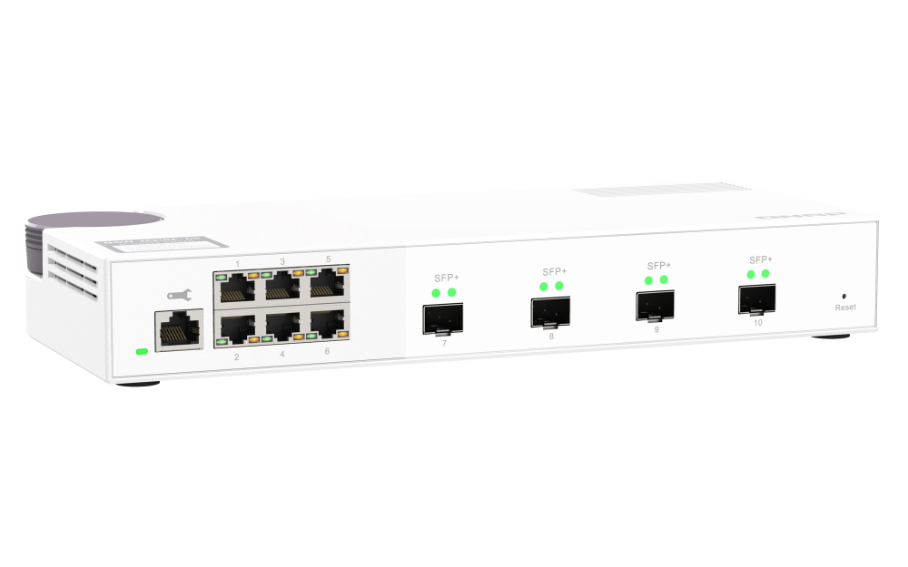 QNAP - QSW-M2106-4S-US - QNAP QSW-M408S 6-port Layer 2 managed switch. 6 x 2.5GbE (1G/100M) ports and 4 x 10G SFP+ Ports. Easy Management with Web Browser