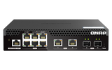 QNAP - QSW-M2106R-2S2T-US - QNAP Rackmount Switch QSW-M2106R-2S2T-US, Management Switch, 6 Port 2.5Gbps, 2 port 10Gbps SFP+, 2 port 10GbE NBASE-T (10G/5G/2.5G/1G/100M) . Easy Management with Web Browser