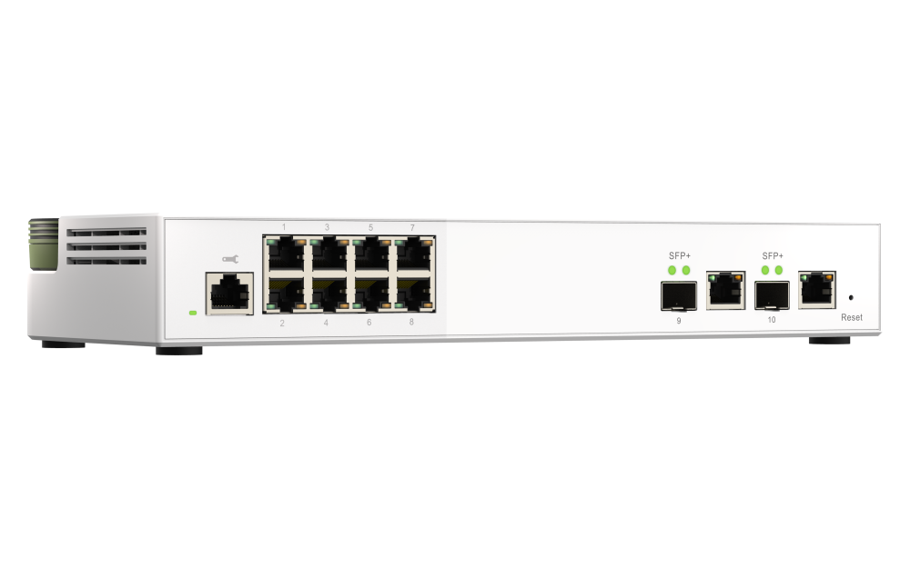 QNAP - QSW-M2108-2C-US - QNAP QSW-M2108-2C, Management Switch, 8 port 2.5Gbps, 2 port 10Gbps SFP+/ NBASE-T Combo. Easy Management with Web Browser