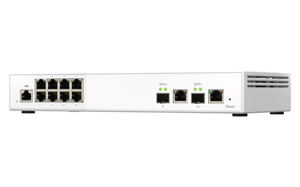 QNAP - QSW-M2108-2C-US - QNAP QSW-M2108-2C, Management Switch, 8 port 2.5Gbps, 2 port 10Gbps SFP+/ NBASE-T Combo. Easy Management with Web Browser