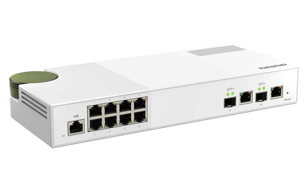 QNAP - QSW-M2108-2C-US - QNAP QSW-M2108-2C, Management Switch, 8 port 2.5Gbps, 2 port 10Gbps SFP+/ NBASE-T Combo. Easy Management with Web Browser