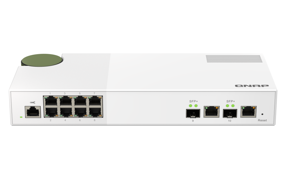 QNAP - QSW-M2108-2C-US - QNAP QSW-M2108-2C, Management Switch, 8 port 2.5Gbps, 2 port 10Gbps SFP+/ NBASE-T Combo. Easy Management with Web Browser