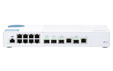 QNAP - QSW-M408-2C-US - QNAP QSW-M408-4C 12-port layer 2 managed switch. Eight 1GbE ports, two 10G SFP+ ports and Two 10G SFP+/ NBASE-T Combo Ports. Easy Management with Web Browser