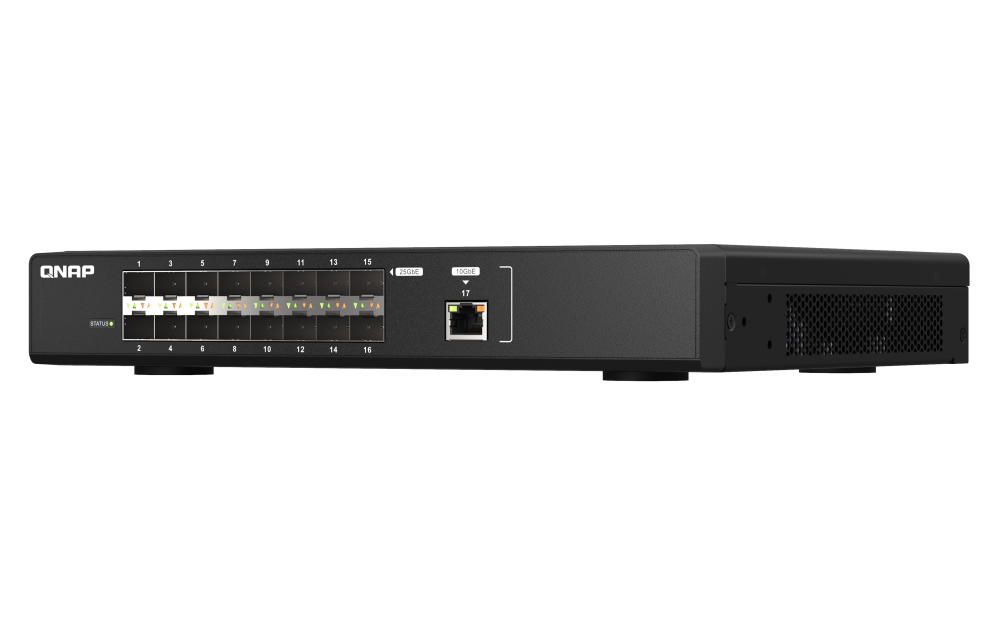 QNAP - QSW-M5216-1T-US - QNAP QSW-M2116P-2T2S, PoE Managenent Switch, 16 ports of 2.5 GbE with PoE 802.3at(30W)