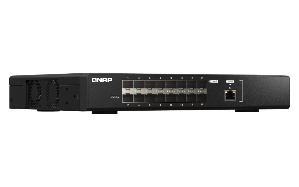 QNAP - QSW-M5216-1T-US - QNAP QSW-M2116P-2T2S, PoE Managenent Switch, 16 ports of 2.5 GbE with PoE 802.3at(30W)