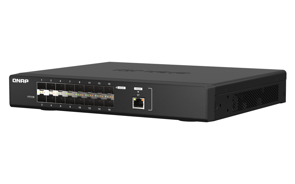 QNAP - QSW-M5216-1T-US - QNAP QSW-M2116P-2T2S, PoE Managenent Switch, 16 ports of 2.5 GbE with PoE 802.3at(30W)