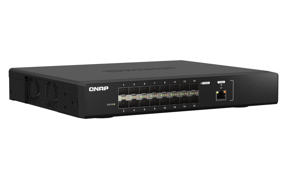 QNAP - QSW-M5216-1T-US - QNAP QSW-M2116P-2T2S, PoE Managenent Switch, 16 ports of 2.5 GbE with PoE 802.3at(30W)