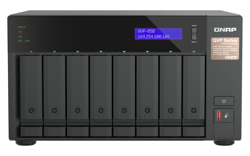 QNAP - QVP-85B-US - 6-bay high-performance NVR for SMBs and SOHO