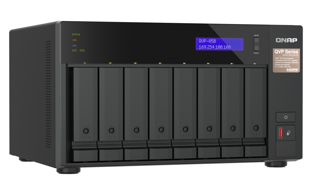 QNAP - QVP-85B-US - 6-bay high-performance NVR for SMBs and SOHO