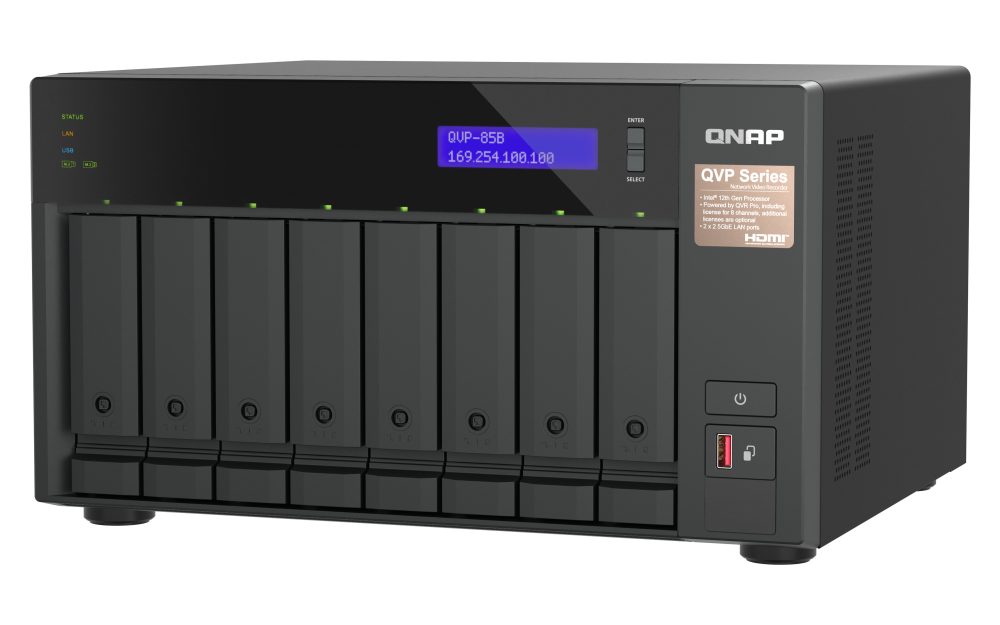 QNAP - QVP-85B-US - 6-bay high-performance NVR for SMBs and SOHO