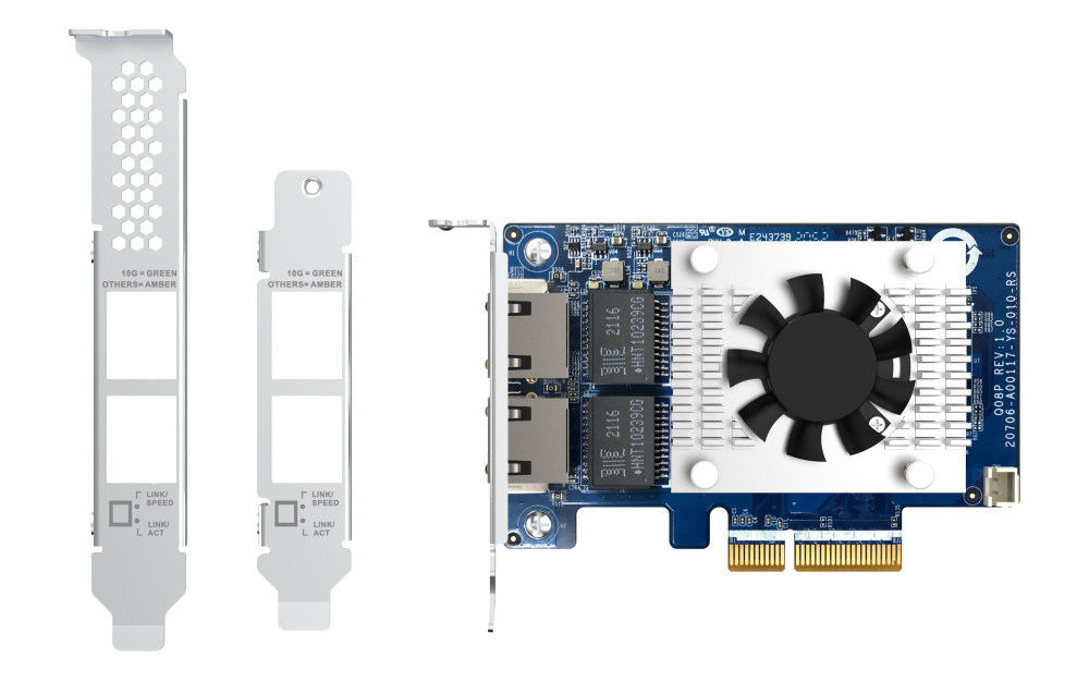 QNAP - QXG-10G2TB - Dual-port 10GbE (BASE-T) Network Adaptor, low-profile form factor