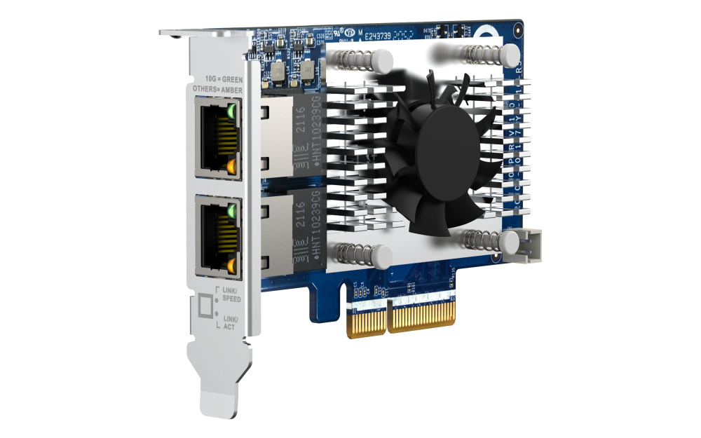 QNAP - QXG-10G2TB - Dual-port 10GbE (BASE-T) Network Adaptor, low-profile form factor