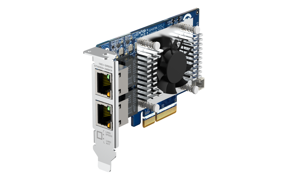 QNAP - QXG-10G2TB - Dual-port 10GbE (BASE-T) Network Adaptor, low-profile form factor