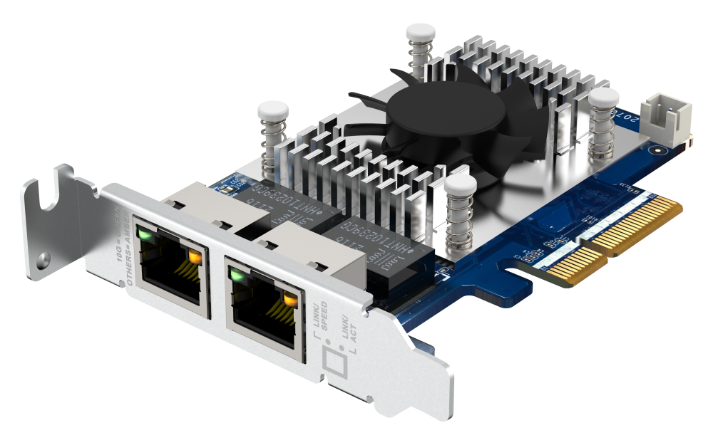 QNAP - QXG-10G2TB - Dual-port 10GbE (BASE-T) Network Adaptor, low-profile form factor
