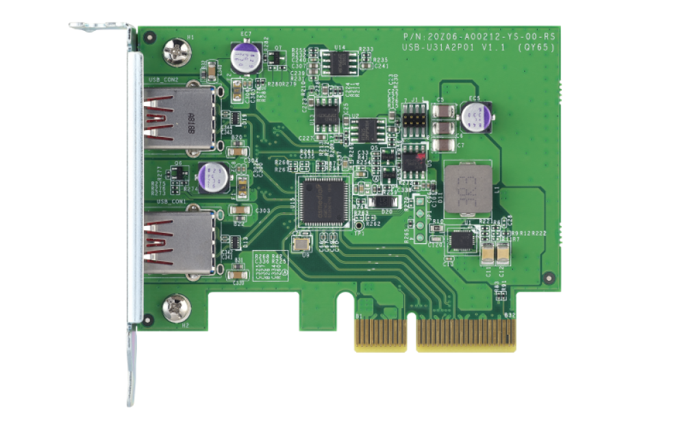 QNAP - QXP-10G2U3A - USB 3.2 Gen 2 dual-port PCIe expansion card