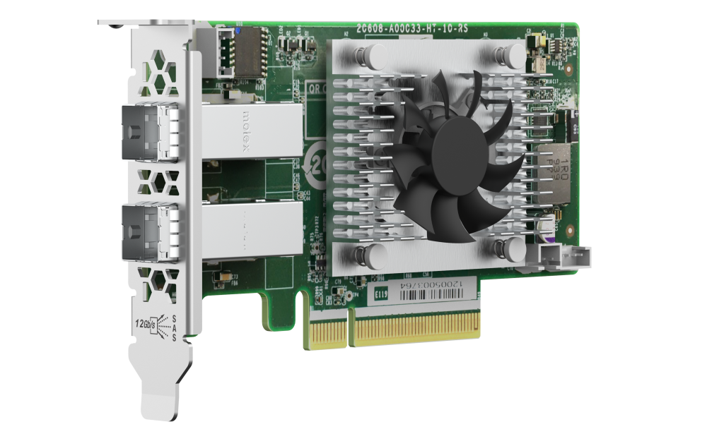 QNAP - QXP-820S-B3408 - 2-port miniSAS HD host bus adapter, Broadcom Tomcat SAS3408
