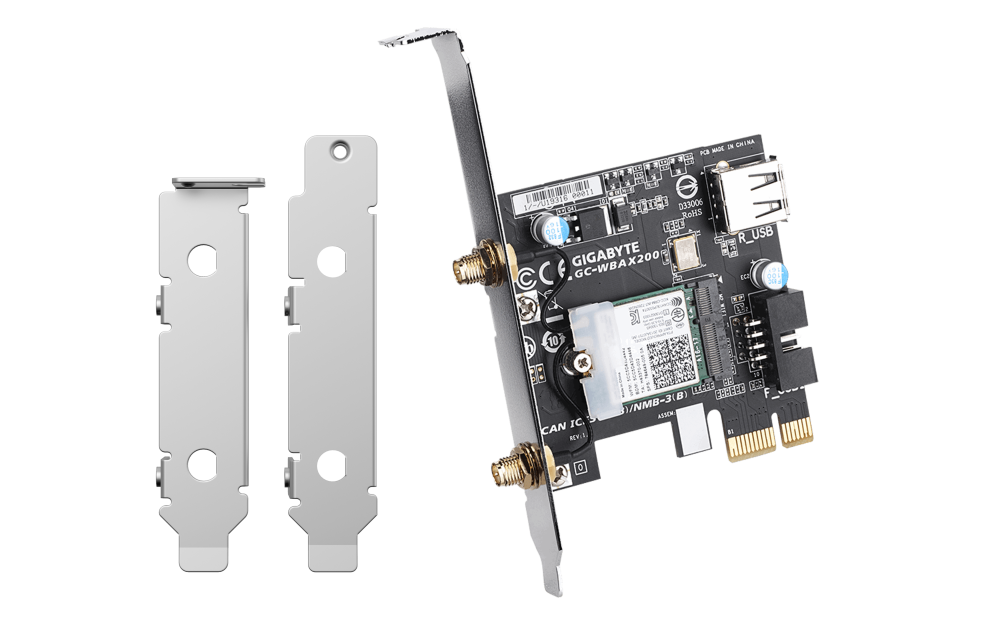 QNAP - QXP-W6-AX200 - QNAP WiFi 6 (Intel AX200) PCIe wireless card w/ antenna & brackets for NAS; Giga-byte GC-WBAX200 QNAP Edition