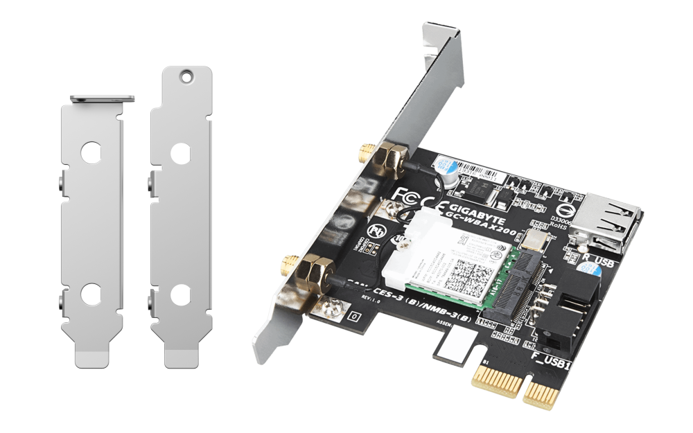 QNAP - QXP-W6-AX200 - QNAP WiFi 6 (Intel AX200) PCIe wireless card w/ antenna & brackets for NAS; Giga-byte GC-WBAX200 QNAP Edition