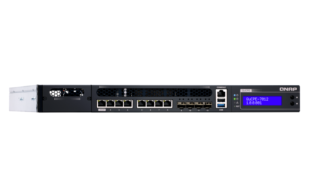 QNAP - QuCPE-7012-D2123IT-8G-US - Rackmount uCPE QuCPE-7012-D2123IT Intel Xeon D-2123IT 4C/8T 2.2 GHz, up to 3GHz, 8GB DDR4 ECC RAM, 4
