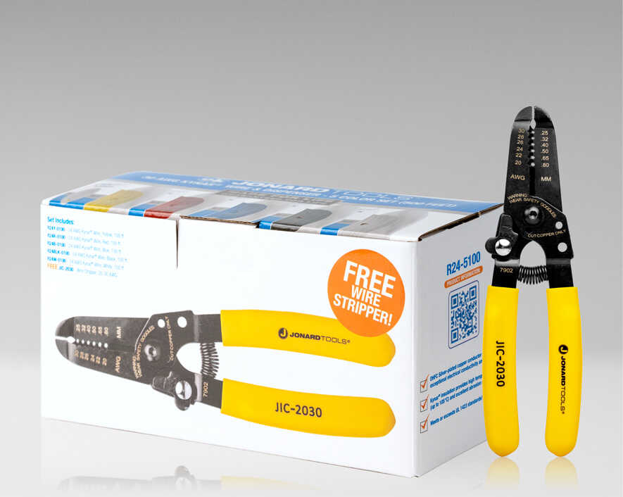 Jonard Tools - R24-5100 - 24 AWG Kynar® Wire Dispenser with 500 ft Wire, 5 Colors - With Wire Stripper