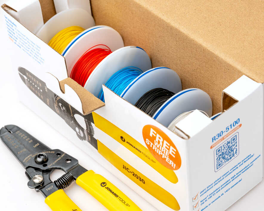 Jonard Tools - R30-5100 - 30 AWG Kynar® Wire Dispenser with 500 ft Wire, 5 Colors