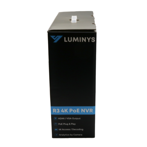 Luminys - R32-16PA4 - R3 Starter Series NVR, 8MP 16 Channel 1U 16-Port PoE, 2SATA, Analytics by Camera, 4TB