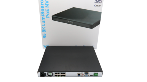 Luminys - R52-8PA2 - R5 Mainstream Series NVR, 32MP 8 Channel 1U 8-Port PoE, 2SATA, Analytics by Recorder, LumiPower, LumiSearch+, 2TB